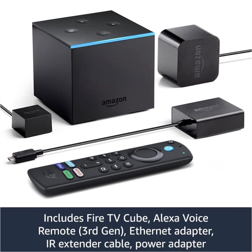 Amazon Fire TV Cube, Hands-free streaming Alexa Voice Remote, 4K Ultra HD (2021)